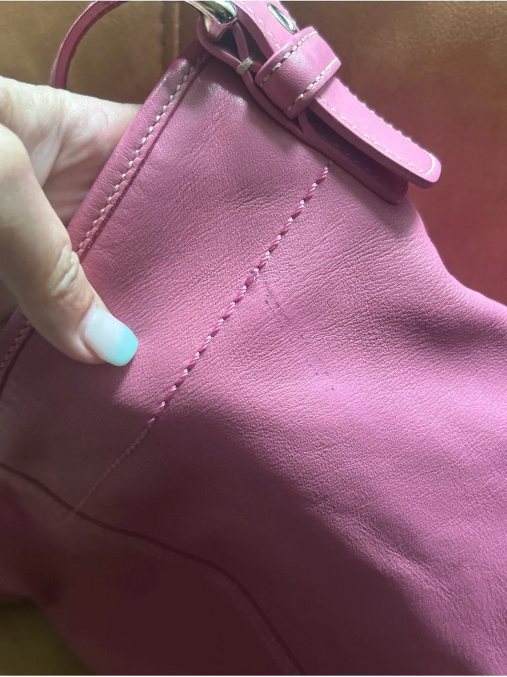 Y2K Vintage Coach SoHo Bubblegum Pink Leather Hobo Shoulder Bag Style 3651
